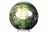 Flashy, Polished Labradorite Sphere - Great Color Play #292097-1